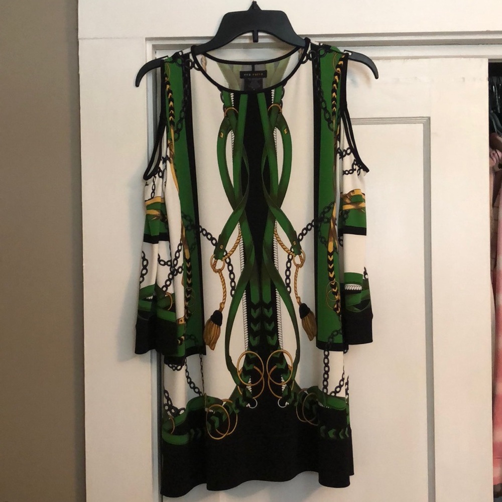 Eva Varro Cold Shoulder Tunic Top Sz L